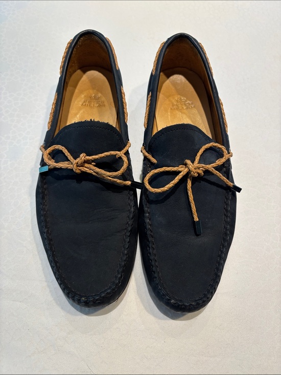 Peter Millar Other - Peter Millar Navy Suede Driving Loafers with Tan Rope Laces
